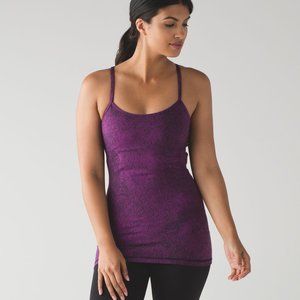 Lululemon Power Y Tank Luon Spray Jacquard Aurora Black Size 6